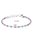 Zilver Gerhodineerd Armband Bolletjes Gekleurd Emaille 11 + 2 Cm 1339012 - PansiteNederland.nl