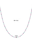 zilver gerhodineerd collier bolletjes gekleurd emaille 36 + 4 cm 1339013 - PansiteNederland.nl