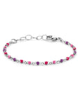Zilver Gerhodineerd Armband Bolletjes Gekleurd Emaille 11 + 2 Cm 1339014 - PansiteNederland.nl