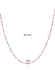 zilver gerhodineerd collier bolletjes gekleurd emaille 36 + 4 cm 1339015