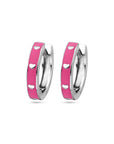 Zilver Gerhodineerd Klapoorringen Roze Emaille 1339016 - PansiteNederland.nl