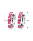 Zilver Gerhodineerd Klapoorringen Roze Emaille 1339016 - PansiteNederland.nl