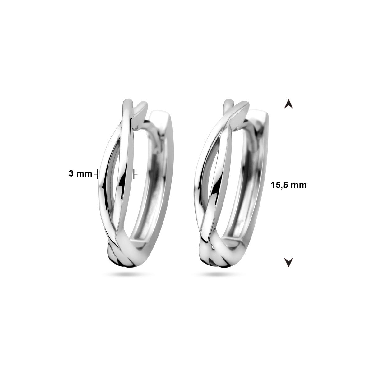 Zilver Gerhodineerd Klapoorringen 1339017 - PansiteNederland.nl