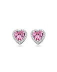 Zilver Gerhodineerd Oorknoppen Hartje Wit En Roze Zirkonia Halo 1339028 - PansiteNederland.nl