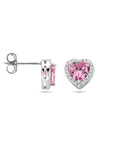 Zilver Gerhodineerd Oorknoppen Hartje Wit En Roze Zirkonia Halo 1339028 - PansiteNederland.nl