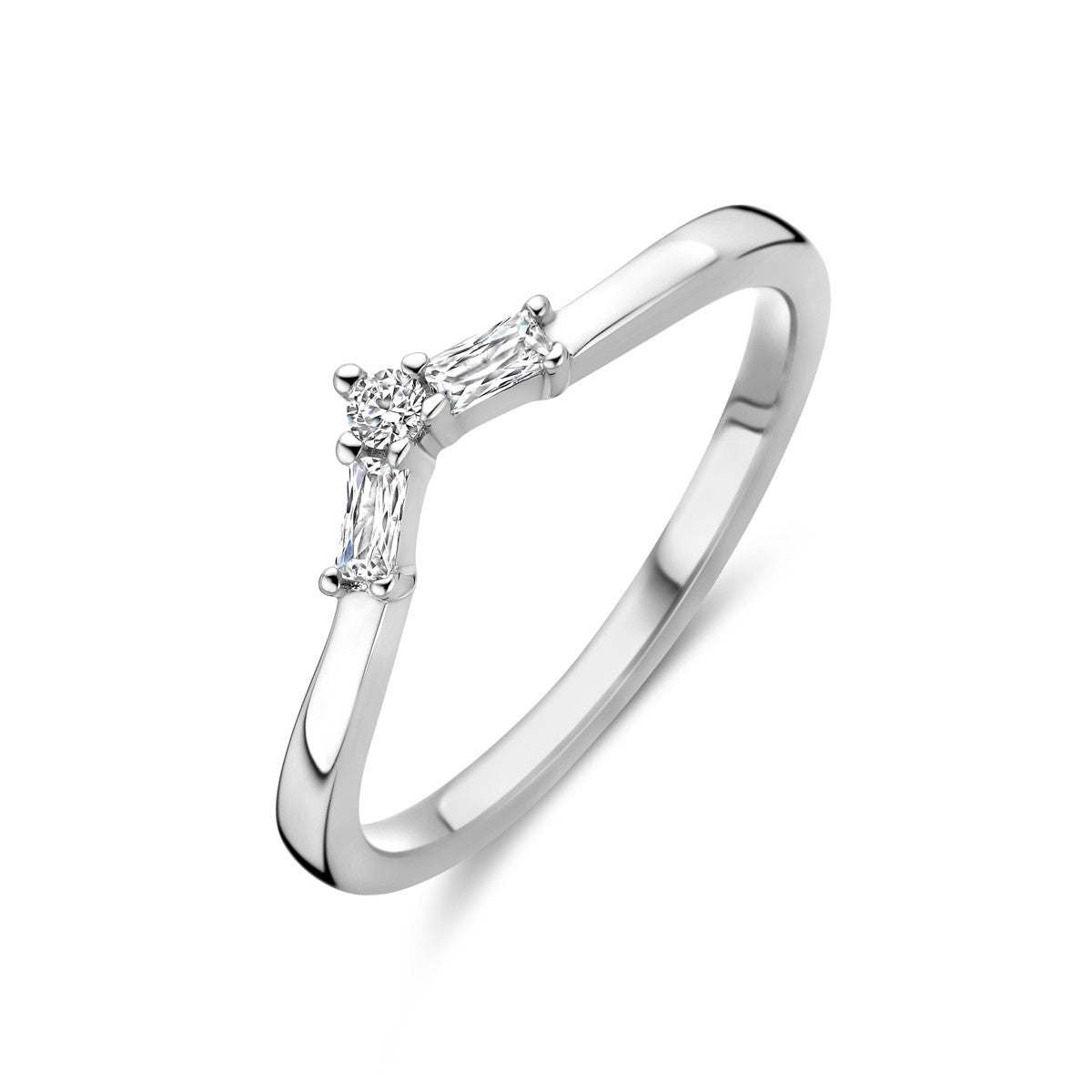 Gerhodineerd Zilver Ring V Met Zirkonia 1339035 - PansiteNederland.nl