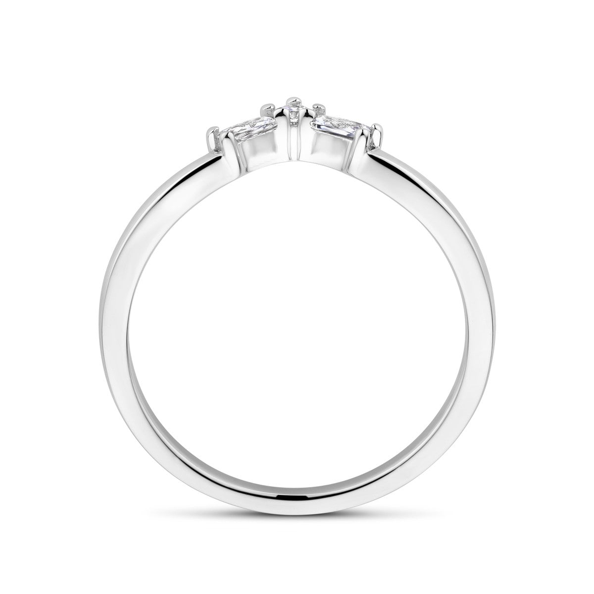 Gerhodineerd Zilver Ring V Met Zirkonia 1339035 - PansiteNederland.nl