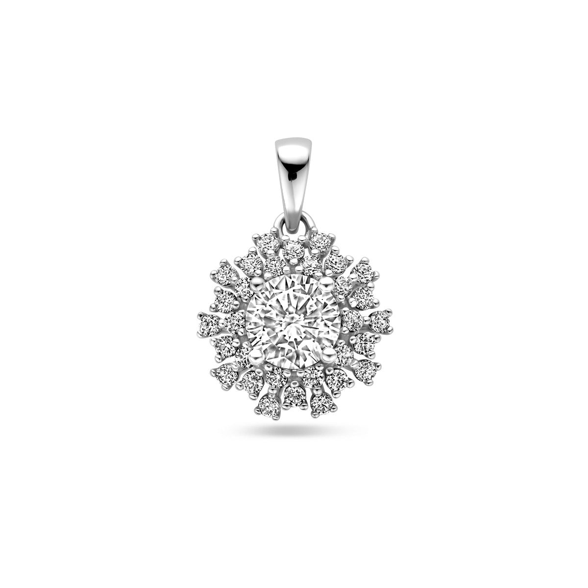 zilver gerhodineerd hanger zirkonia 1339040 - PansiteNederland.nl