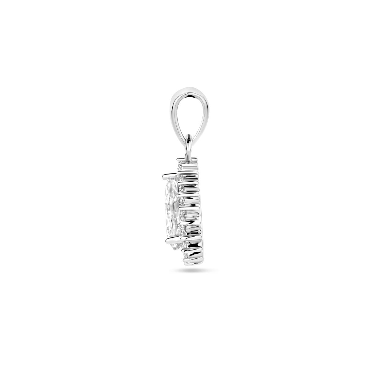 zilver gerhodineerd hanger zirkonia halo 1339041 - PansiteNederland.nl