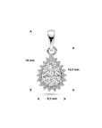zilver gerhodineerd hanger zirkonia halo 1339041 - PansiteNederland.nl