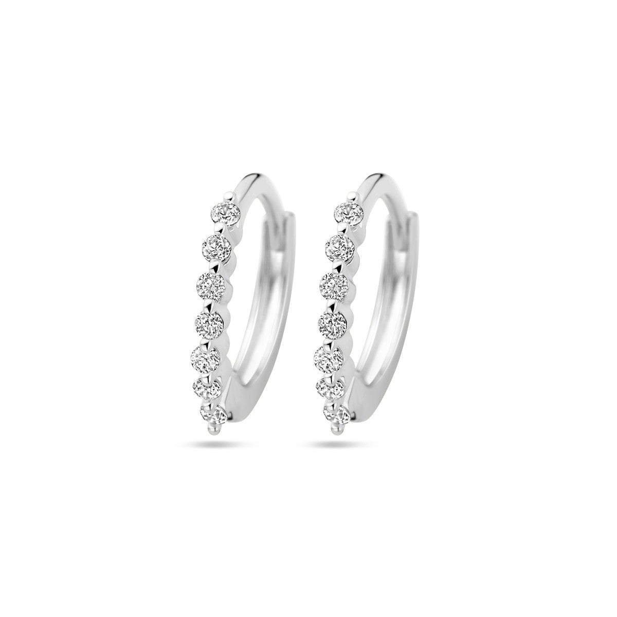 Zilver Gerhodineerd Klapoorringen Zirkonia 1339042 - PansiteNederland.nl