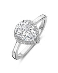 Gerhodineerd Zilver Ring Wit Met Zirkonia Halo 1339043 - PansiteNederland.nl