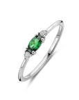 Gerhodineerd Zilver Ring Wit En Groen Met Zirkonia 1339073 - PansiteNederland.nl