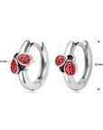 Zilver Gerhodineerd Klapoorringen Lieveheersbeestje Emaille 1339080 - PansiteNederland.nl