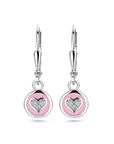 Zilver Gerhodineerd Oorhangers Hart Zirkonia En Roze Emaille Brisur Haak 1339083 - PansiteNederland.nl