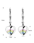 Zilver Gerhodineerd Oorhangers Hart Emaille Brisur Haak 1339088 - PansiteNederland.nl