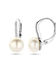 Zilver Gerhodineerd Oorhangers Parel En Zirkonia Brisur Haak 1339103