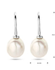 Zilver Gerhodineerd Oorhangers Barok Parel Franse Haak 1339106 - PansiteNederland.nl