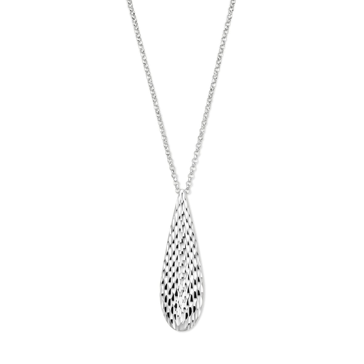 zilver gerhodineerd collier druppel 40 + 5 cm 1339116 - PansiteNederland.nl