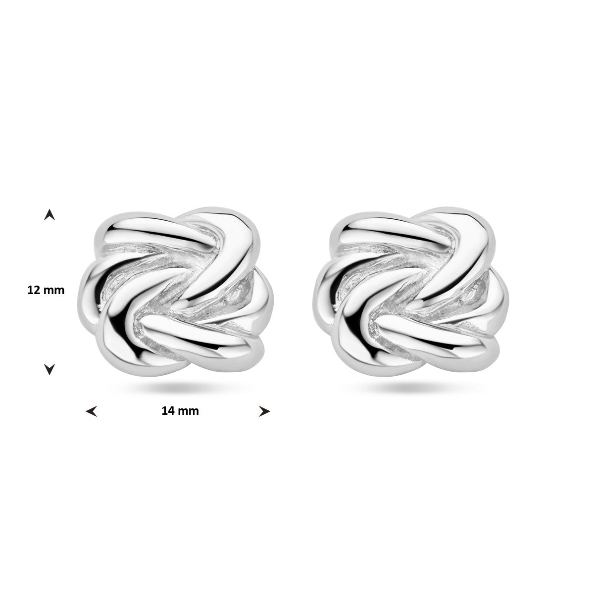 Zilver Gerhodineerd Oorknoppen Knoop 1339129 - PansiteNederland.nl