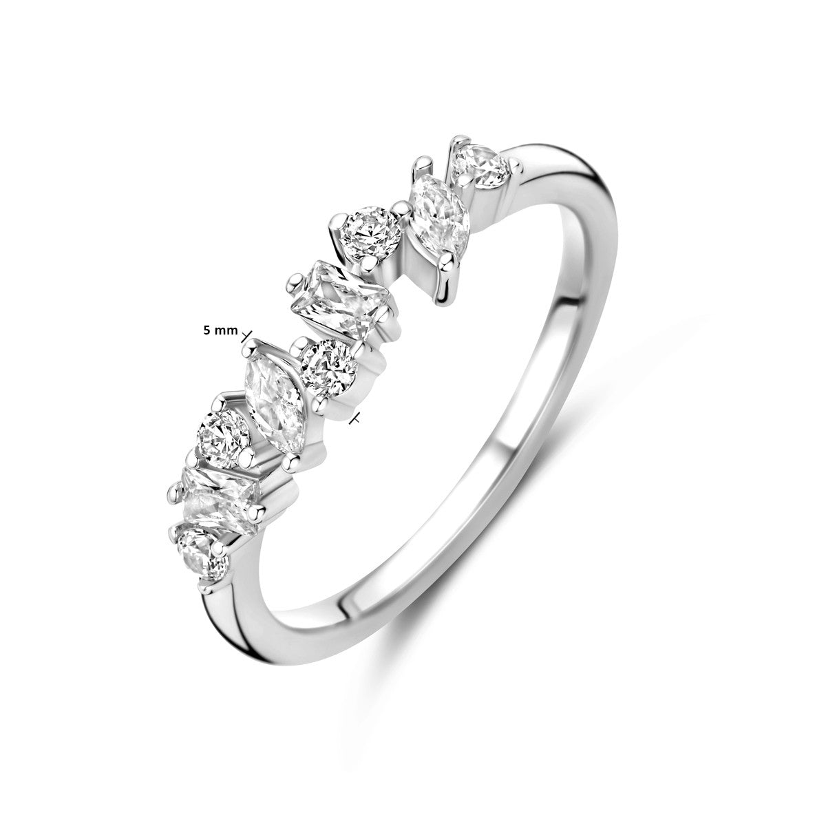 Gerhodineerd Zilver Ring Met Zirkonia 1339136 - PansiteNederland.nl