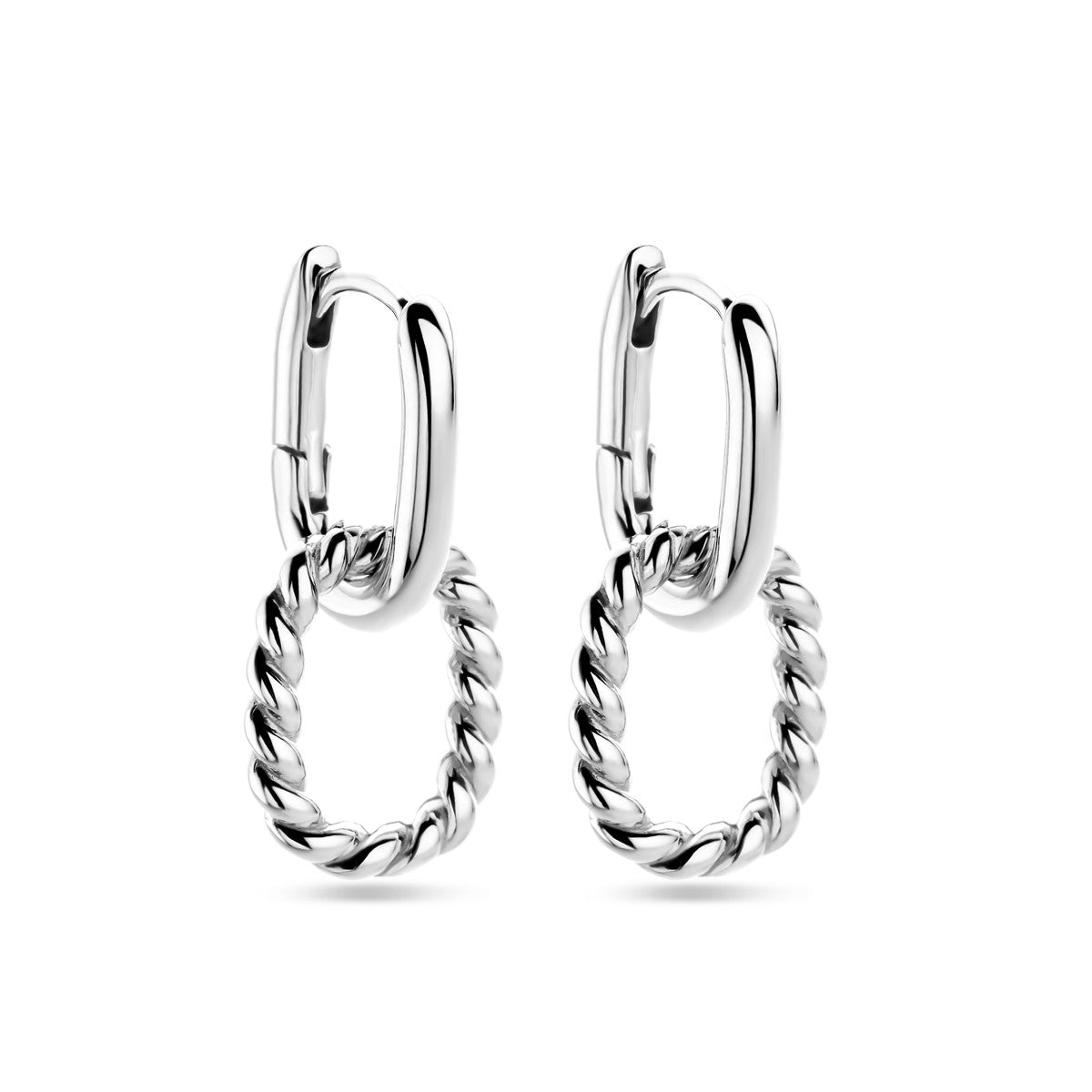 Zilver Gerhodineerd Klapoorringen 25 Mm 1339143 - PansiteNederland.nl