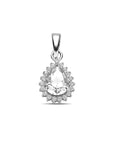 zilver gerhodineerd hanger zirkonia halo 19 mm 1339159 - PansiteNederland.nl
