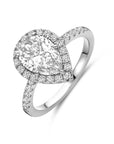 Gerhodineerd Zilver Ring Met Zirkonia Halo 1339175 - PansiteNederland.nl