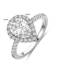 Gerhodineerd Zilver Ring Met Zirkonia Halo 1339175 - PansiteNederland.nl