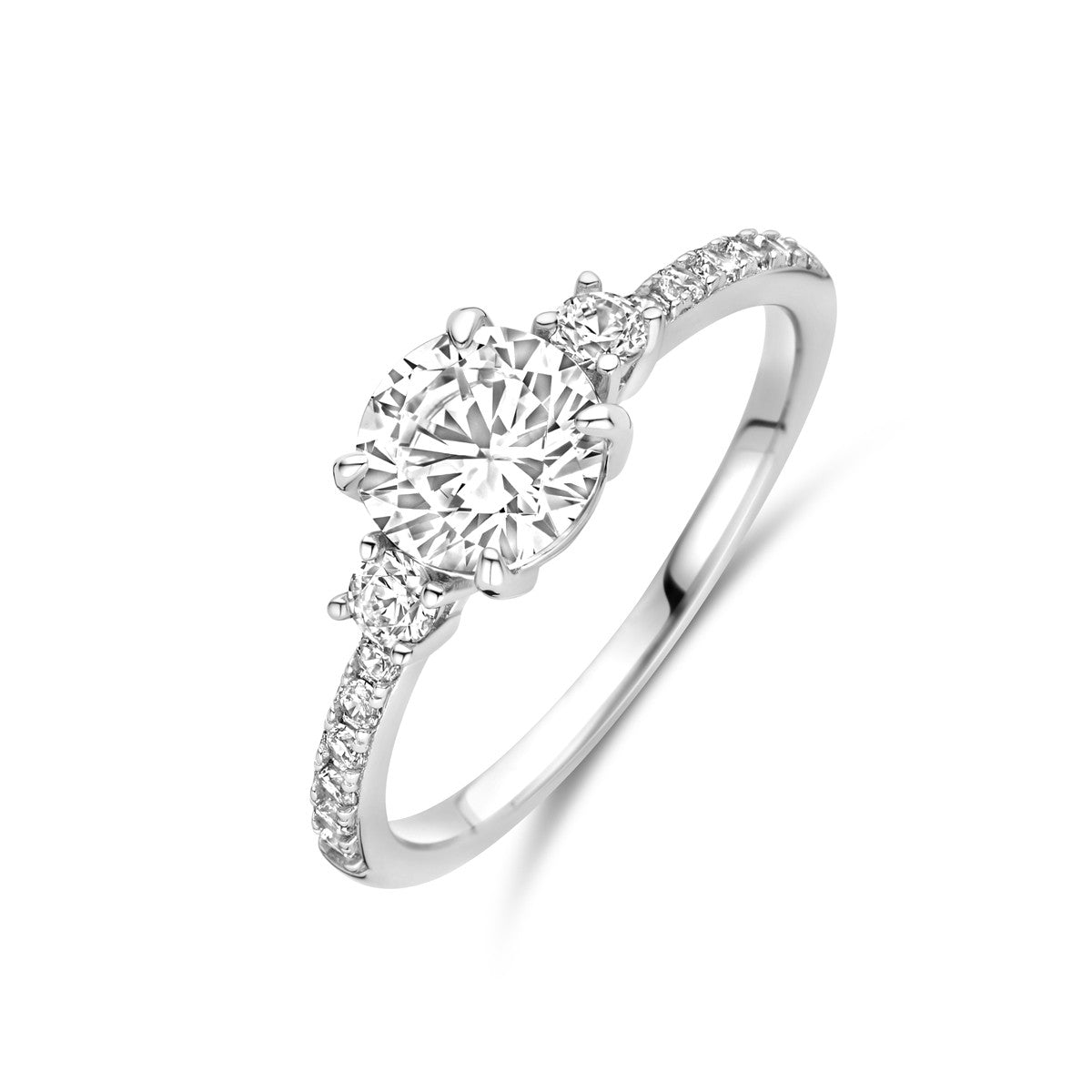 Gerhodineerd Zilver Ring Met Zirkonia 1339210 - PansiteNederland.nl