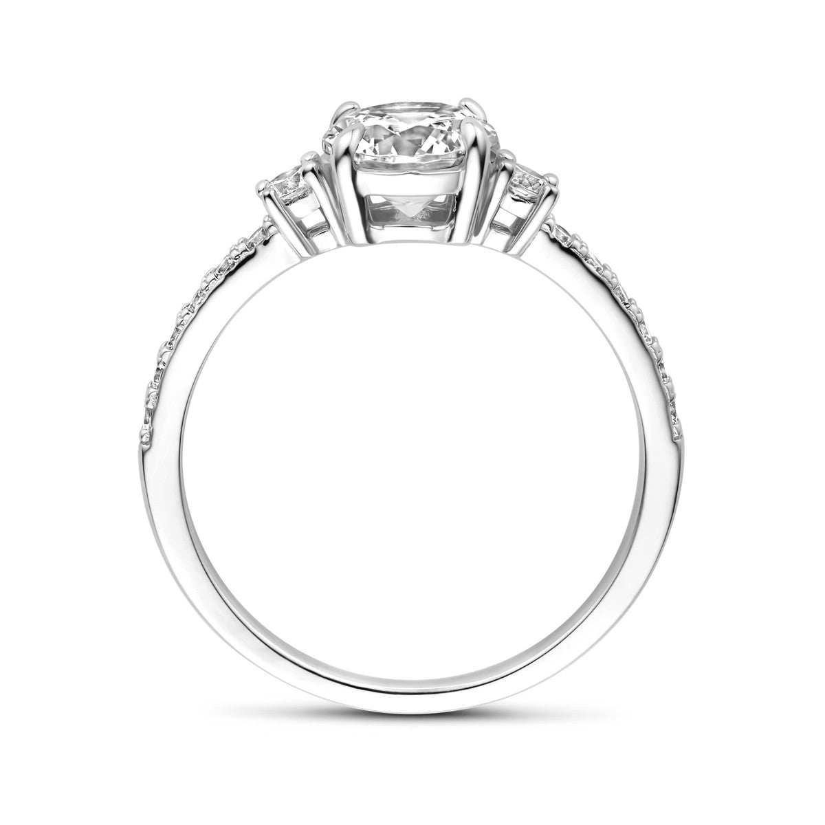 Gerhodineerd Zilver Ring Met Zirkonia 1339210 - PansiteNederland.nl