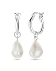 Zilver Gerhodineerd Oorhangers Barok Parel 32 Mm 1339241 - PansiteNederland.nl