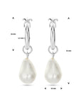 Zilver Gerhodineerd Oorhangers Barok Parel 32 Mm 1339241 - PansiteNederland.nl