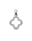 zilver gerhodineerd hanger zirkonia klavertje 20 mm 1339243 - PansiteNederland.nl