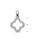 zilver gerhodineerd hanger zirkonia klavertje 20 mm 1339243 - PansiteNederland.nl