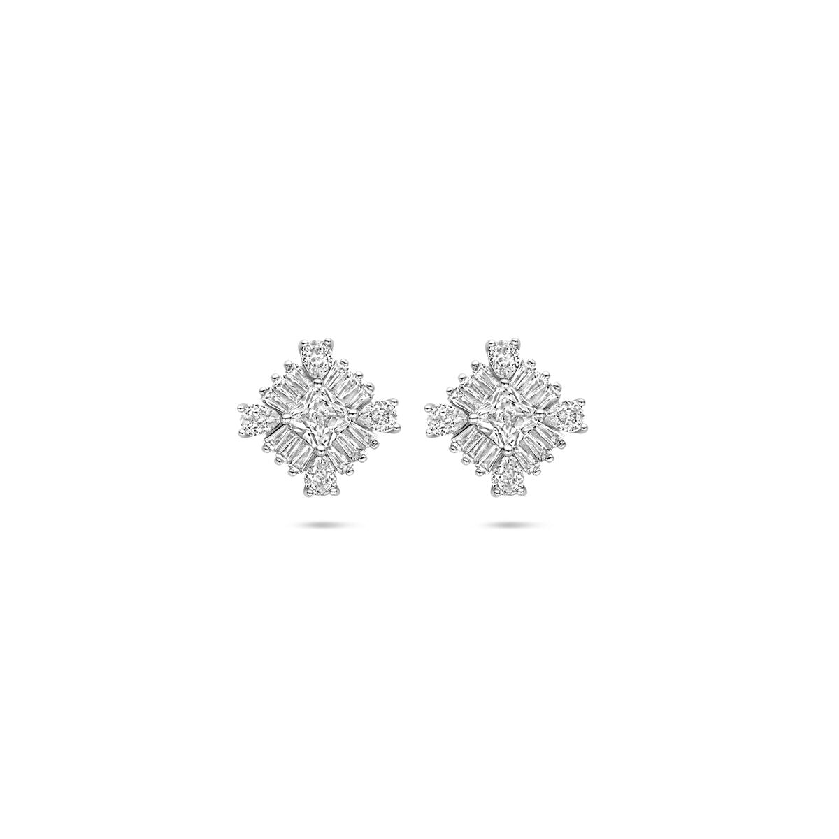 Zilver Gerhodineerd Oorknoppen Zirkonia 15 mm 1339247