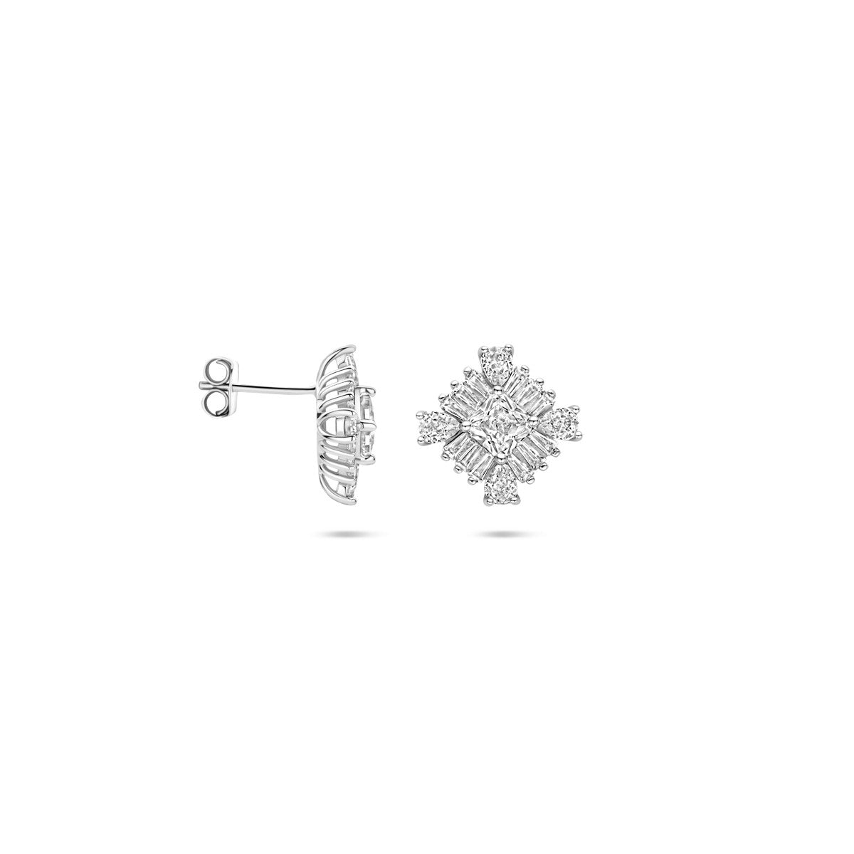 Zilver Gerhodineerd Oorknoppen Zirkonia 15 mm 1339247