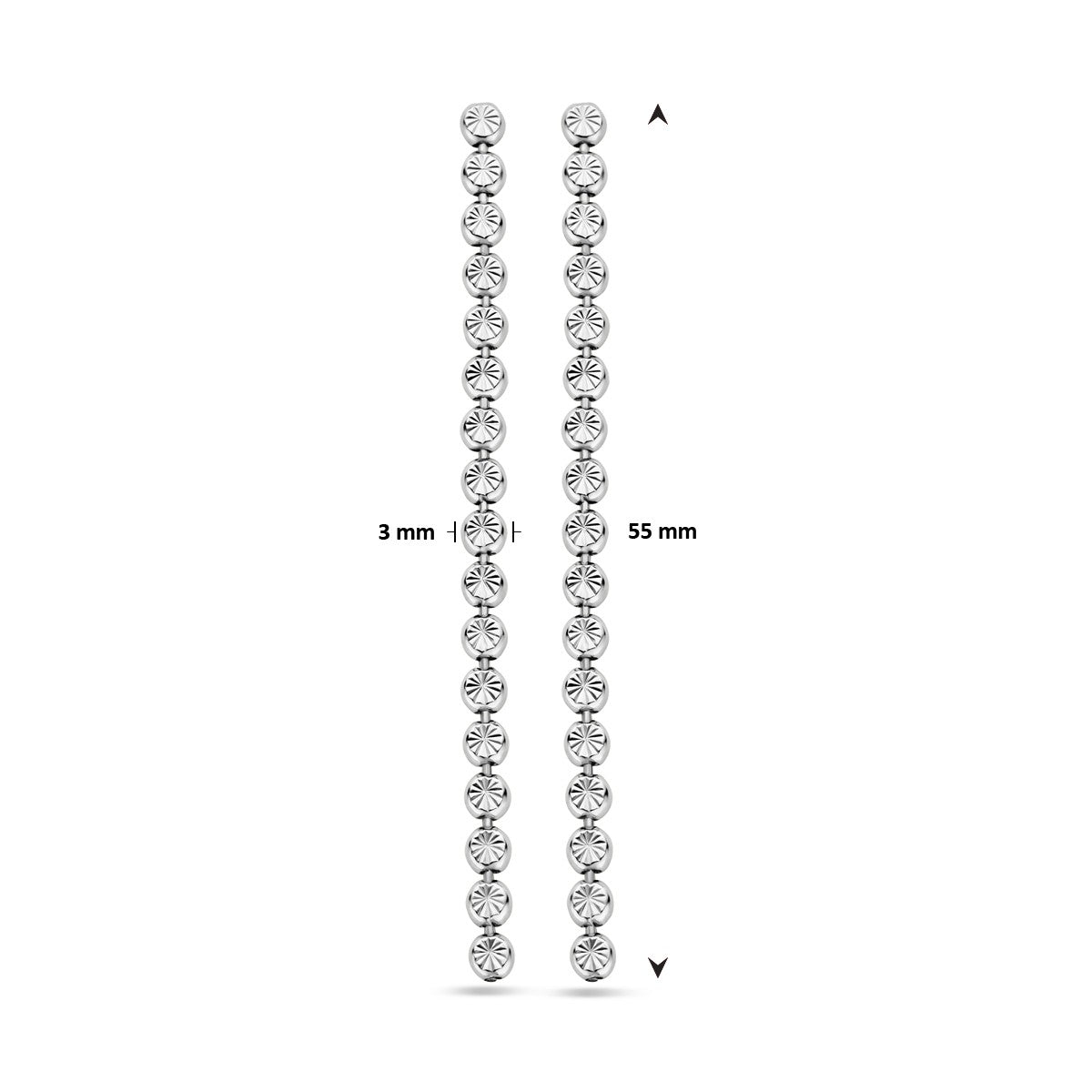 Zilver Gerhodineerd Oorhangers Gediamanteerd 55 Mm 1339248 - PansiteNederland.nl