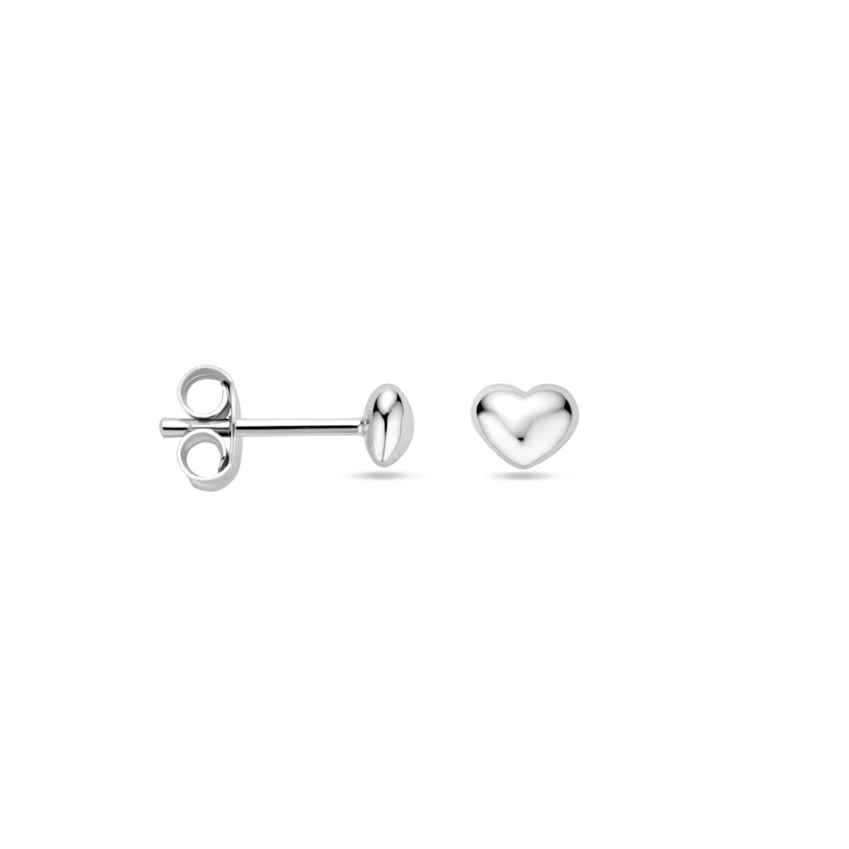 Zilver Gerhodineerd Oorknoppen Hartje 4 mm 1339305 - PansiteNederland.nl