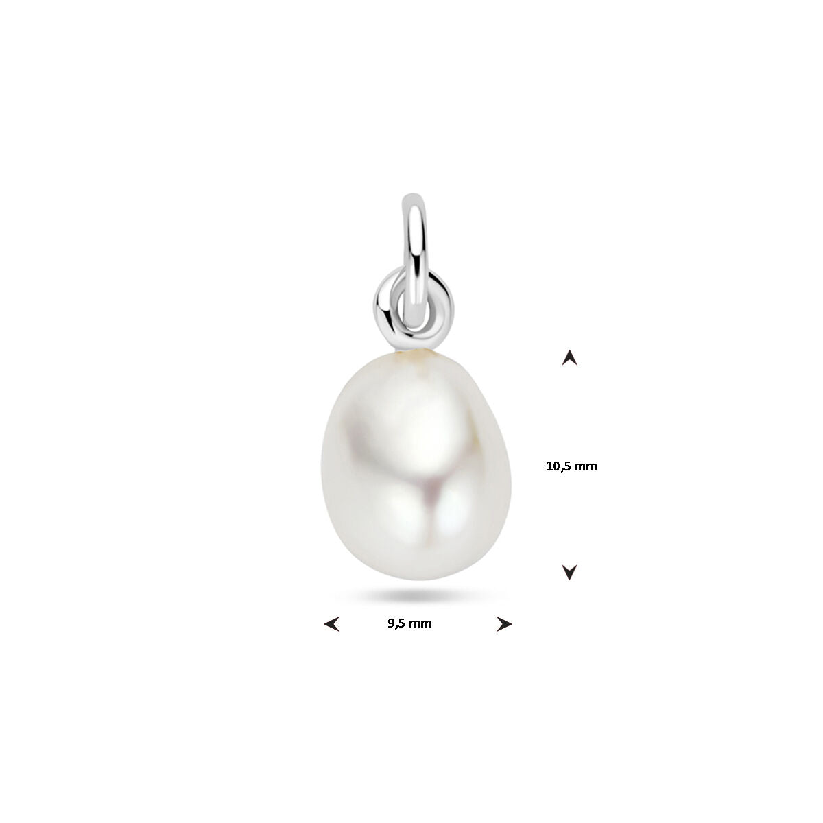 Zilver gerhodineerd hanger parel 18,5 mm - 1339308 - PansiteNederland.nl