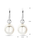 Zilver gerhodineerd oorhangers franse haak parel 24 mm - 1339309