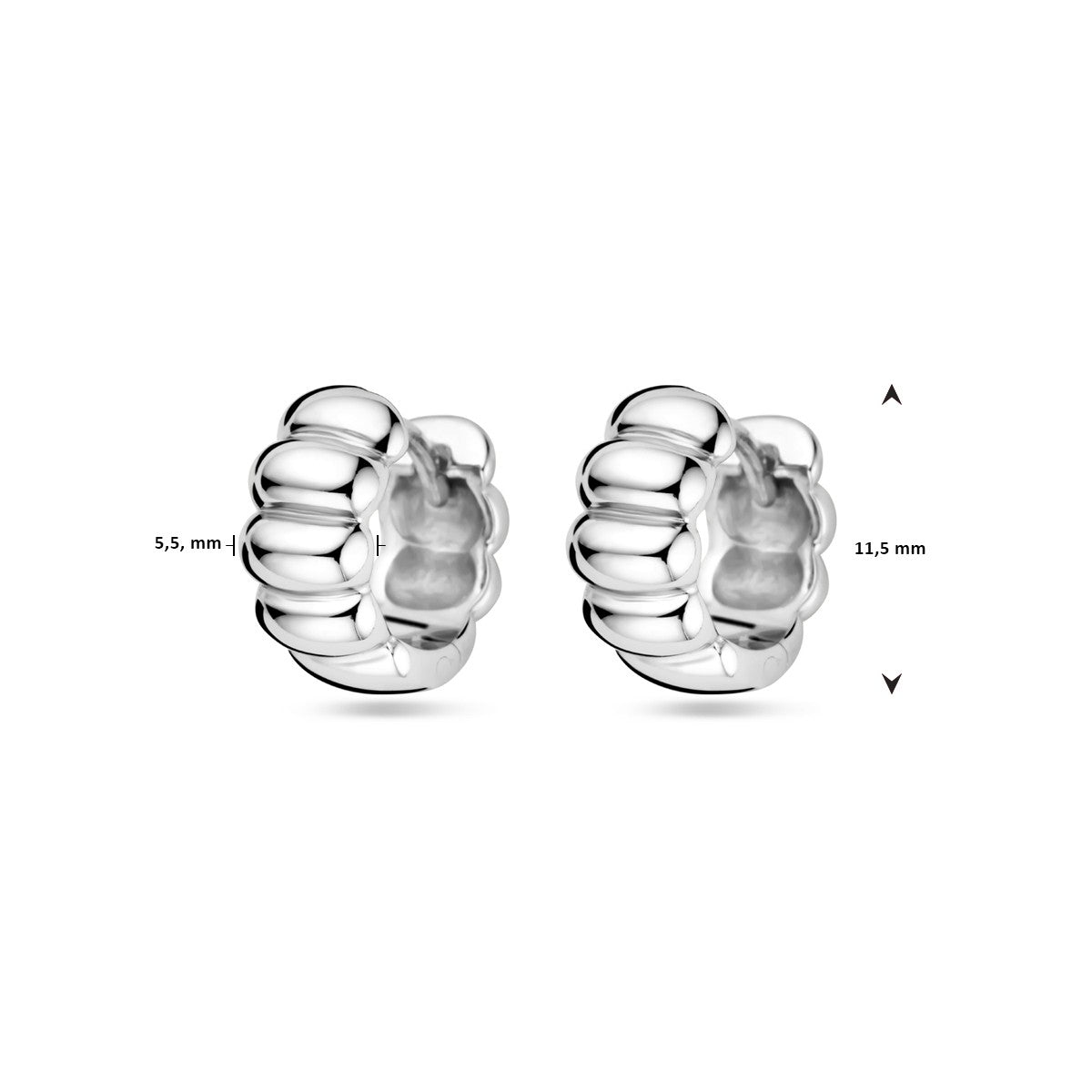Zilver Gerhodineerd Klapoorringen 11,5 Mm 1339311 - PansiteNederland.nl