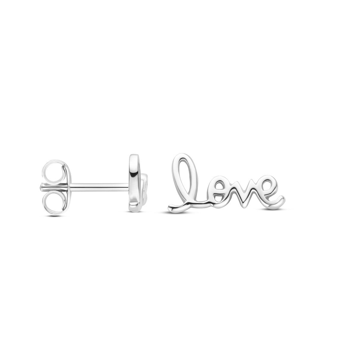 Zilver Gerhodineerd Oorknoppen Love 6 Mm 1339319 - PansiteNederland.nl