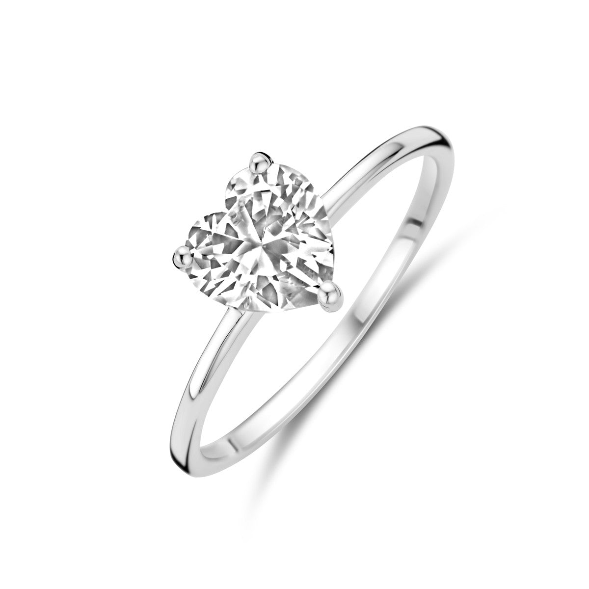 Gerhodineerd Zilver Ring Hartje Met Zirkonia 1339359 - PansiteNederland.nl