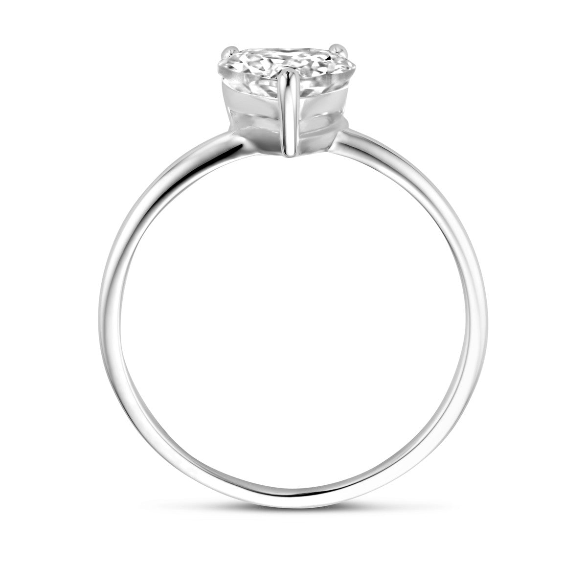 Gerhodineerd Zilver Ring Hartje Met Zirkonia 1339359 - PansiteNederland.nl