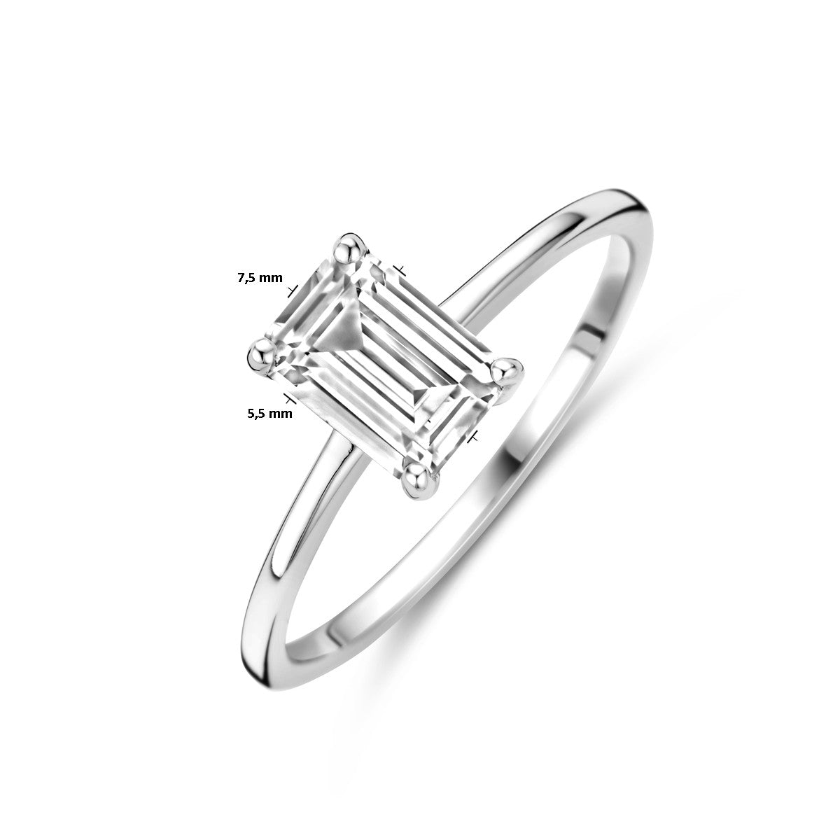 Gerhodineerd Zilver Ring Met Zirkonia 1339364 - PansiteNederland.nl