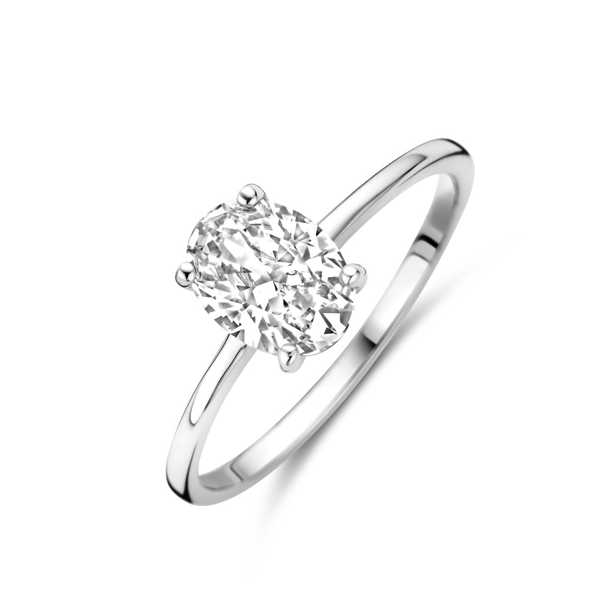 Gerhodineerd Zilver Ring Met Zirkonia 1339369 - PansiteNederland.nl