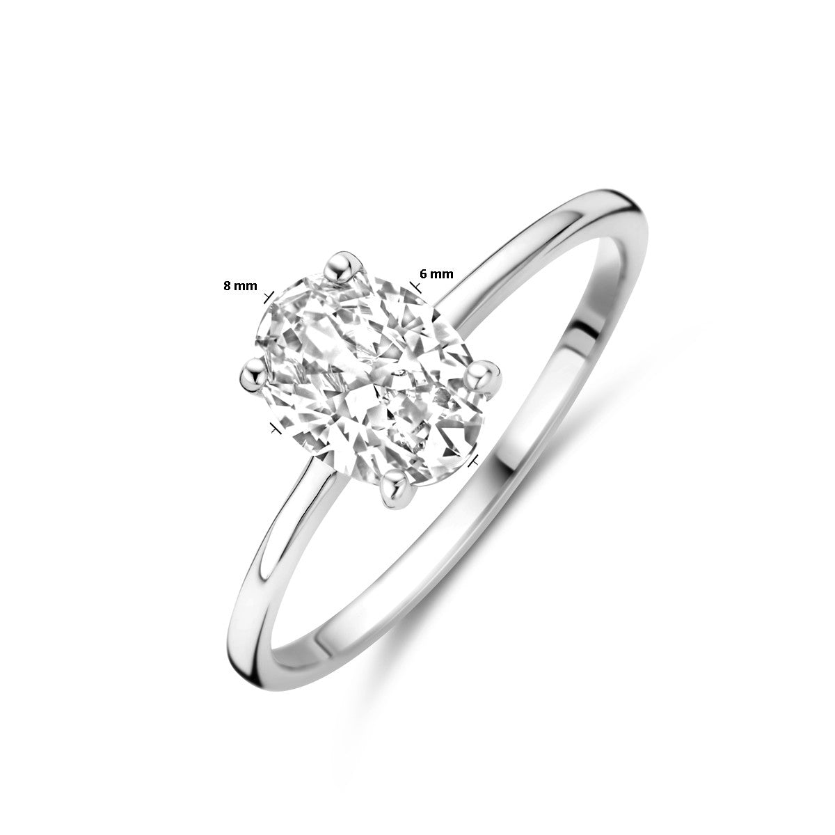 Gerhodineerd Zilver Ring Met Zirkonia 1339369 - PansiteNederland.nl