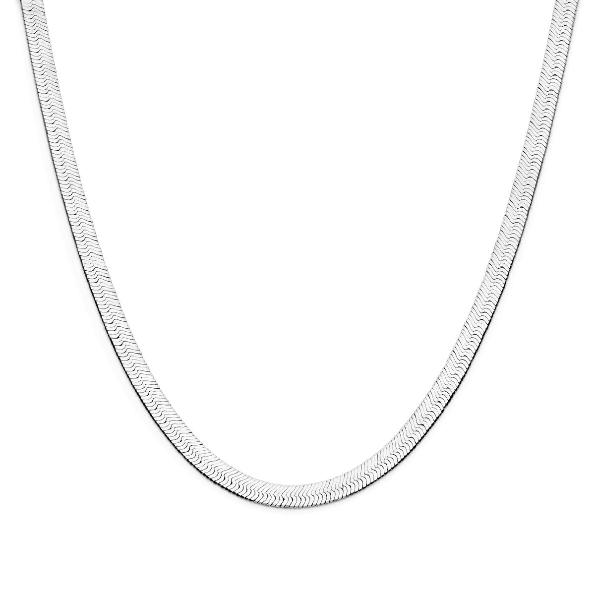 zilver gerhodineerd collier slang plat 43 cm 1339420 - PansiteNederland.nl