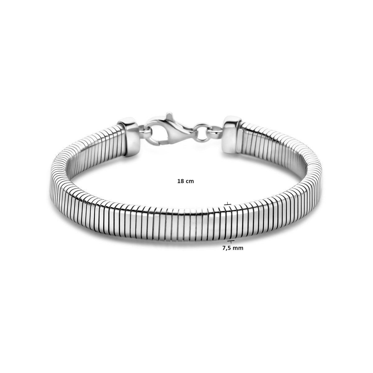 Zilver Gerhodineerd Armband Tubogas 7,6 Mm 18 Cm 1339424 - PansiteNederland.nl